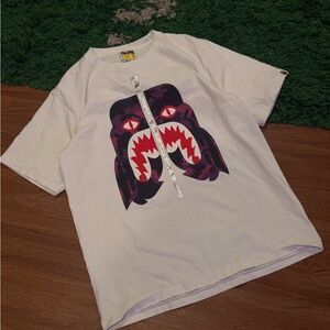 BAPE Purple Camo Funthera Tee – White – Medium – Pre-Owned